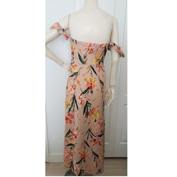 Boho Summer  Floral maxi dress with slit in the front Medium - Picture 4 of 13